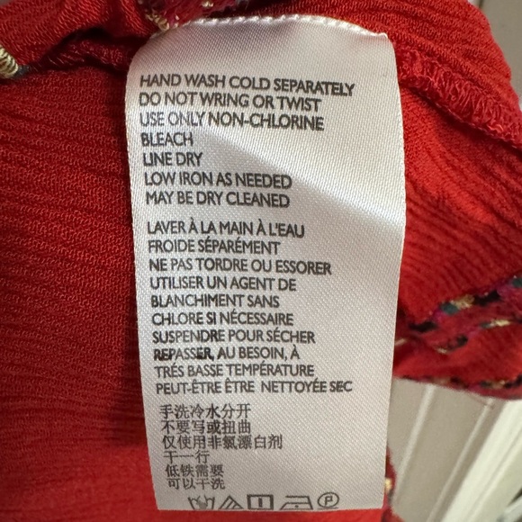 Free People To The Point Embroidered Maxi Top XS Red dress boho-chic - Picture 6 of 10